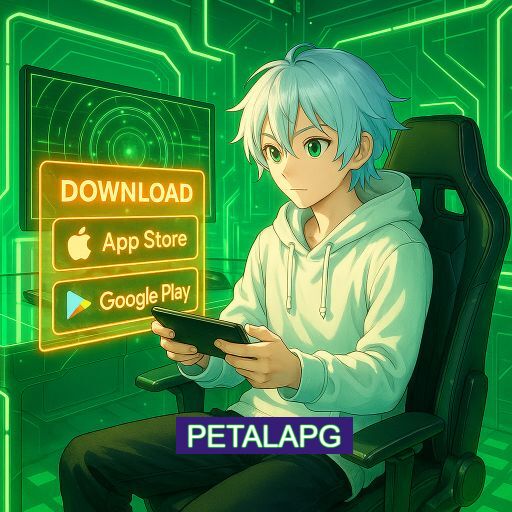 Imagem promocional do app oficial PETALAPG destacando a conveniência de jogar cassino online pelo celular ou navegador