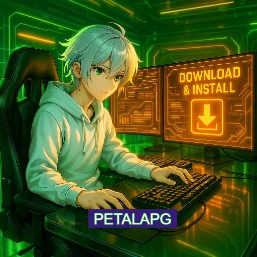 Imagem promocional do app oficial PETALAPG destacando a conveniência de jogar cassino online pelo celular ou navegador