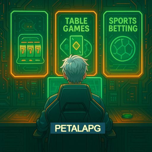 Imagem promocional do app oficial PETALAPG destacando a conveniência de jogar cassino online pelo celular ou navegador