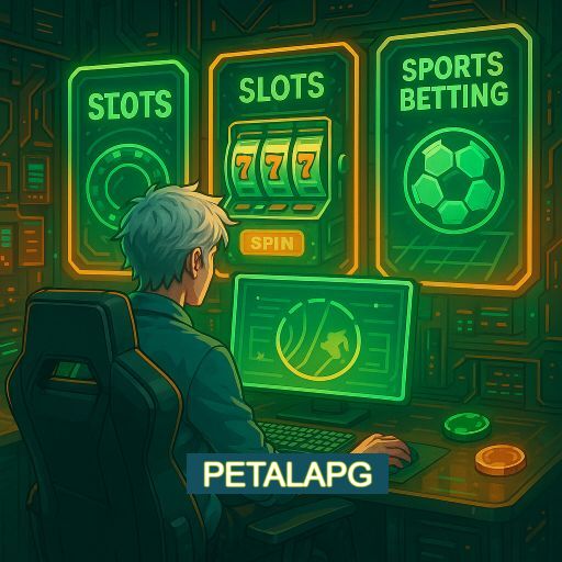 Imagem promocional do app oficial PETALAPG destacando a conveniência de jogar cassino online pelo celular ou navegador