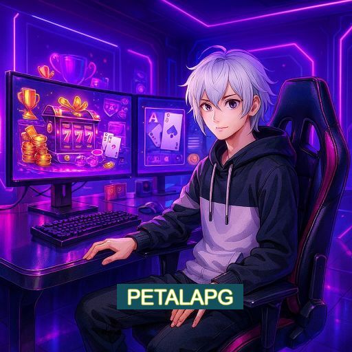 Imagem promocional do app oficial PETALAPG destacando a conveniência de jogar cassino online pelo celular ou navegador